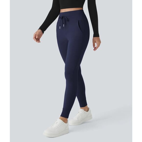 NWT Halara Softlyzero Plush Full Length Joggers High Waisted Peacoat Blue Size M - Picture 2 of 8